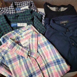 Men's Clothing Lot of 5 Tops ALL MEDIUM Button Up Shirts Sweater Polo Fashion C3